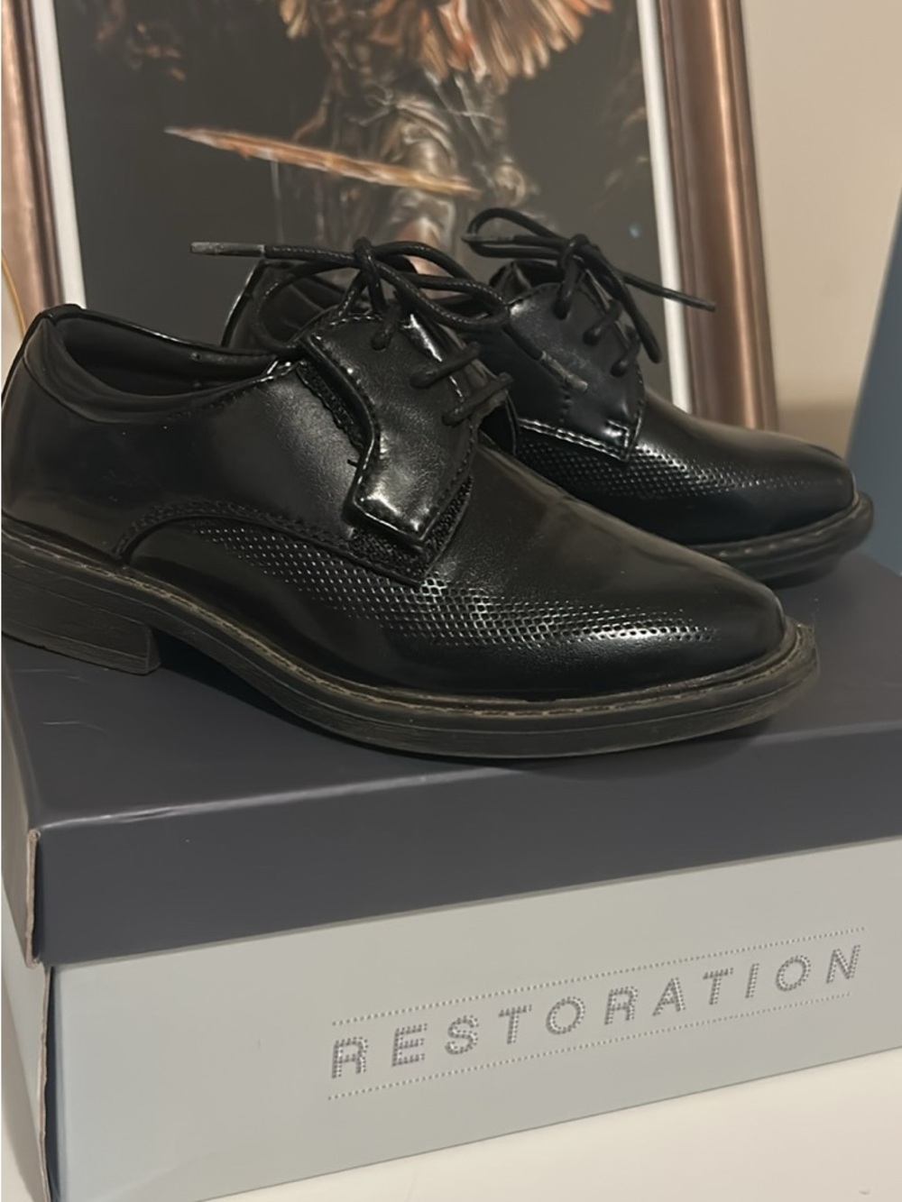 Toddler Boy Black Dress Oxfords - size 8